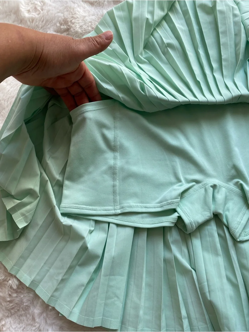 ALO Yoga Pleated Mini Skirt in Mint